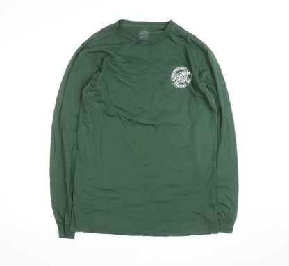 Santa Cruz Men's Green Long Sleeve Graphic Cotton Top L