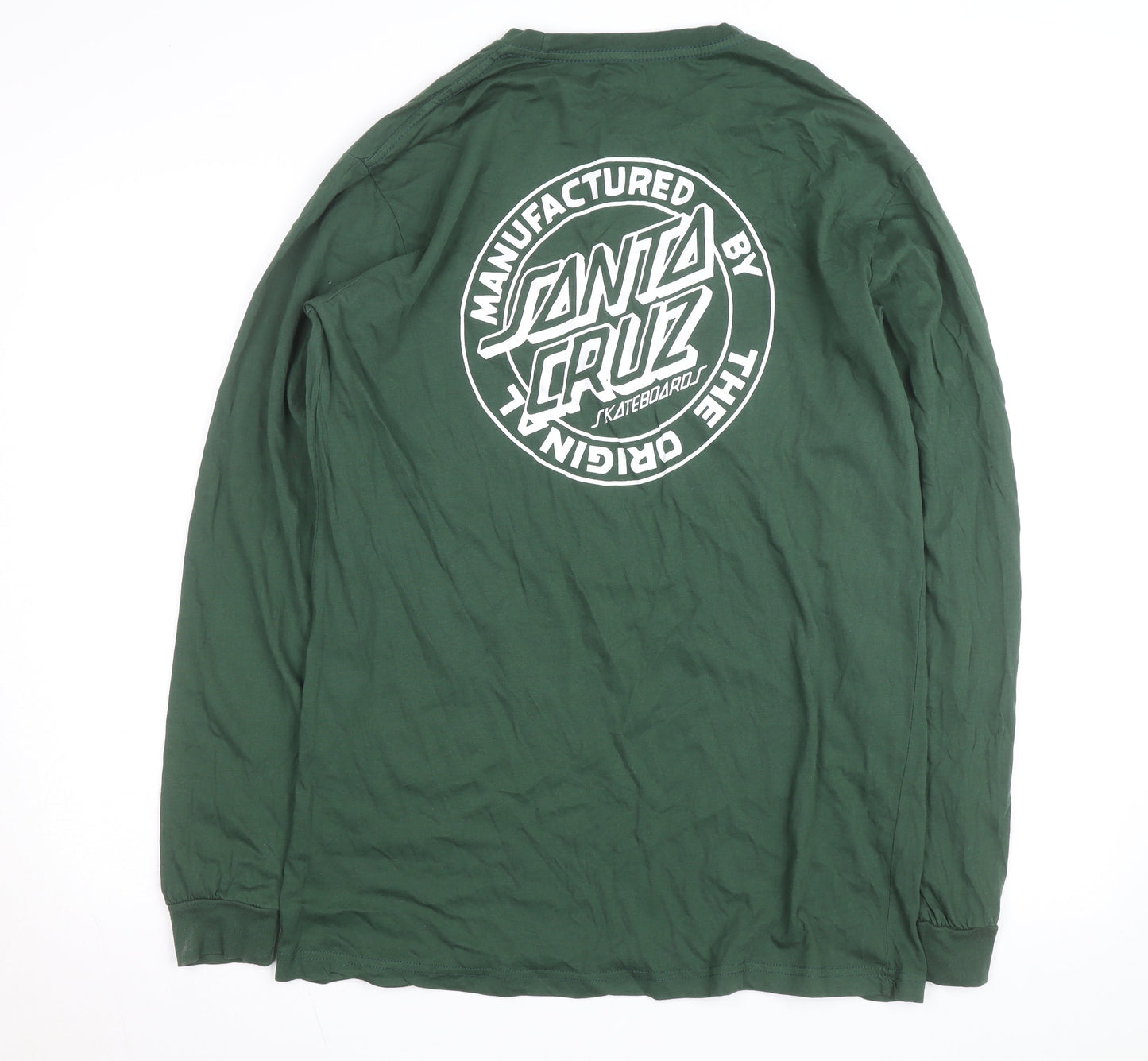 Santa Cruz Men's Green Long Sleeve Graphic Cotton Top L