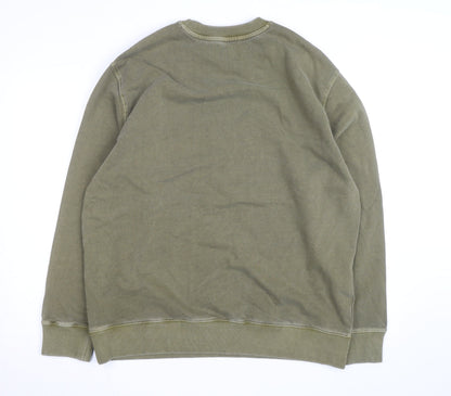 Marks and Spencer Men's Green XL Relaxed Fit Crew Neck Sweatshirt