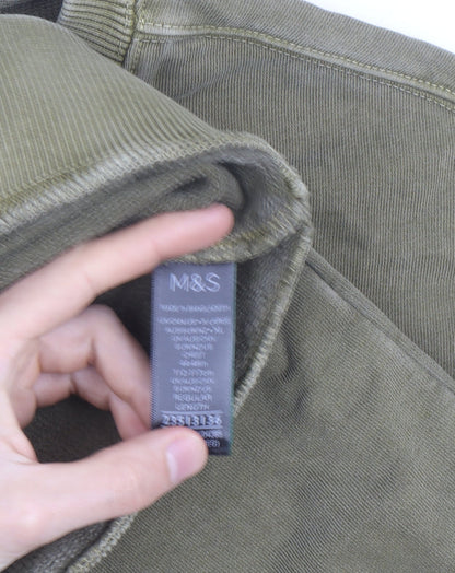 Marks and Spencer Men's Green XL Relaxed Fit Crew Neck Sweatshirt