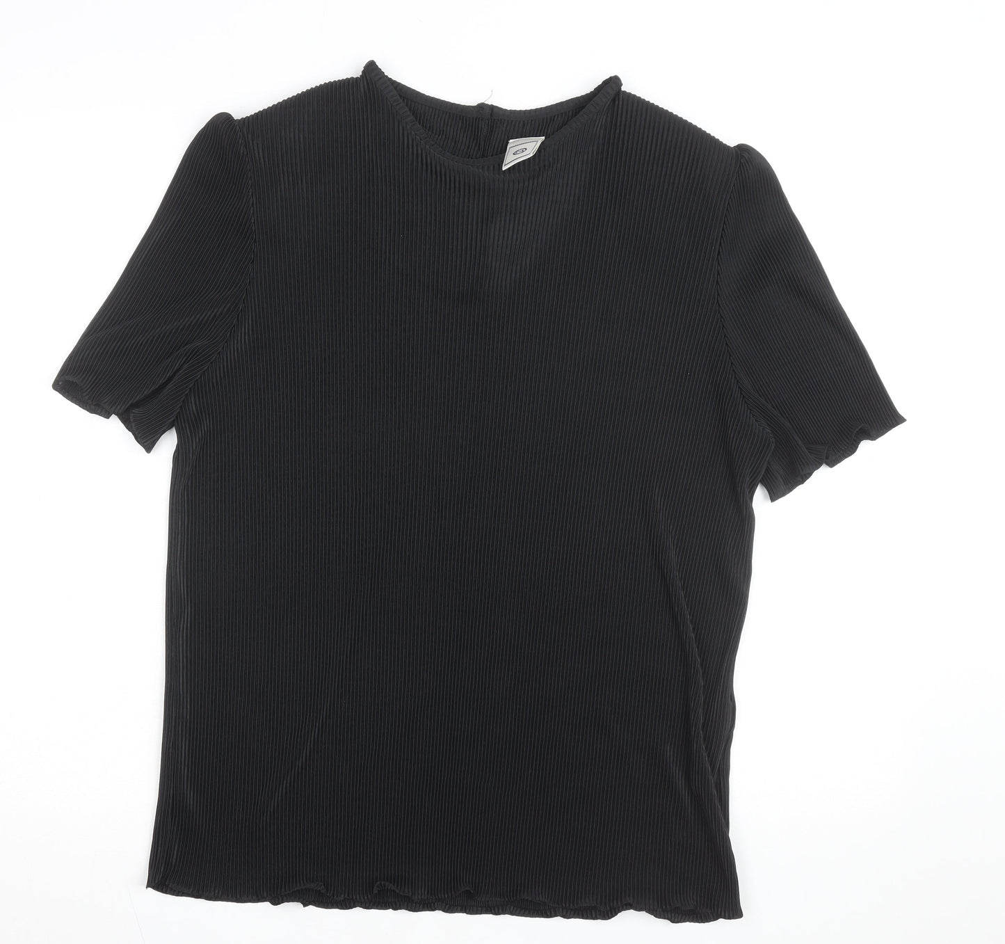 C&A Women’s Black Pleated Short Sleeve Blouse UK 20