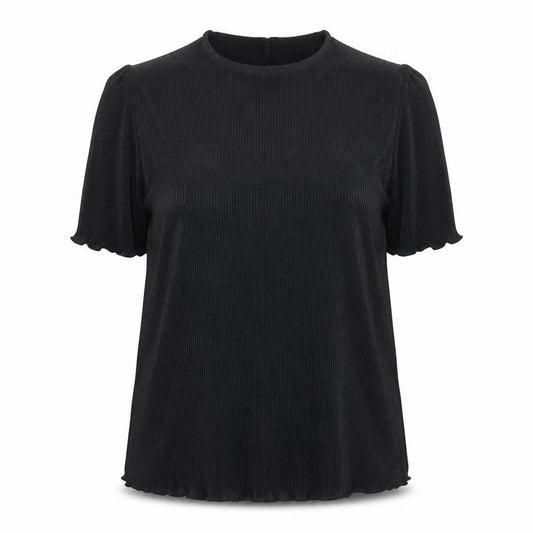 C&A Women’s Black Pleated Short Sleeve Blouse UK 20