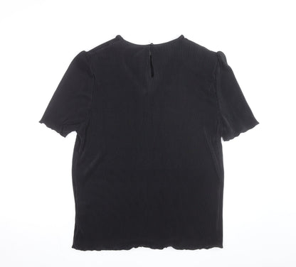 C&A Women’s Black Pleated Short Sleeve Blouse UK 20