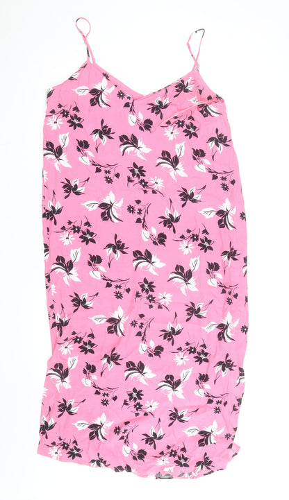 Marks and Spencer Women’s Pink Floral V-Neck Slip Dress Size 12