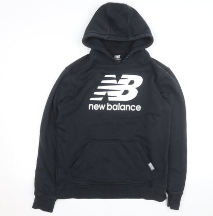 New Balance Men's Black Pullover Hoodie L Fleece Logo Sportswear