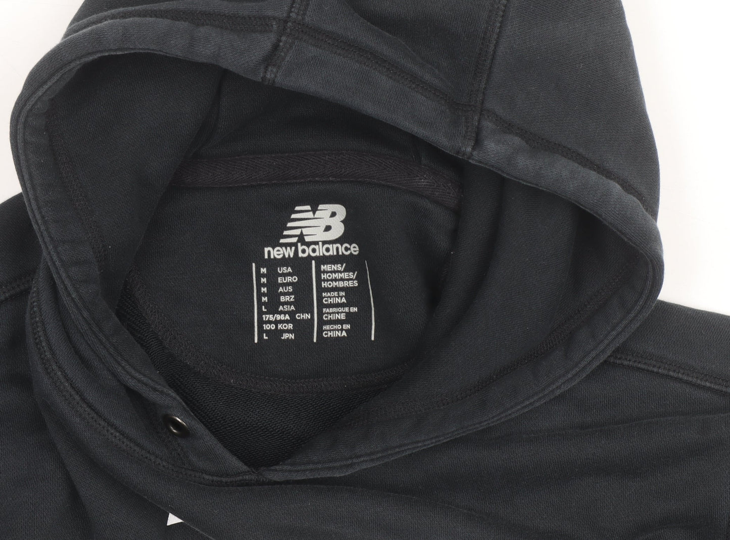 New Balance Men's Black Pullover Hoodie L Fleece Logo Sportswear