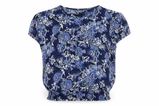 Principles Womens Blue Floral Tunic Blouse Size 10