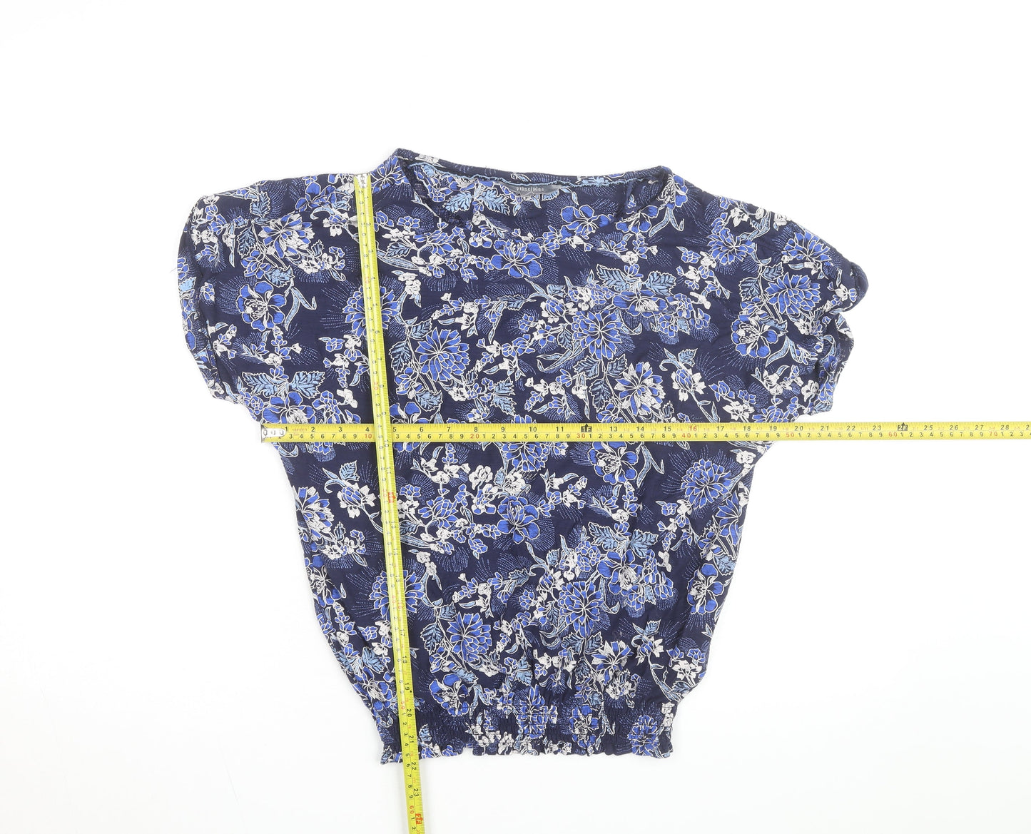 Principles Womens Blue Floral Tunic Blouse Size 10