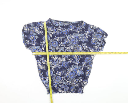 Principles Womens Blue Floral Tunic Blouse Size 10