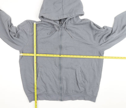 H&M Men's Grey Full Zip Relaxed Fit Hoodie XL