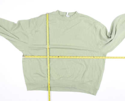 H&M Divided Men's Green XL Pullover Crew Neck Sweatshirt
