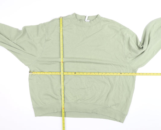 H&M Divided Men's Green XL Pullover Crew Neck Sweatshirt