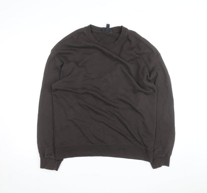 H&M Men's Brown Loose Fit Crew Neck Sweatshirt Size S