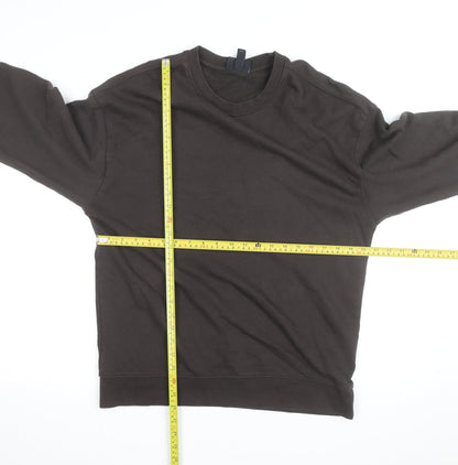 H&M Men's Brown Loose Fit Crew Neck Sweatshirt Size S