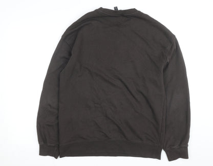 H&M Men's Brown Loose Fit Crew Neck Sweatshirt Size S
