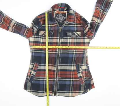 Superdry Men's Multicoloured Flannel Check Jacket L Zip Casual