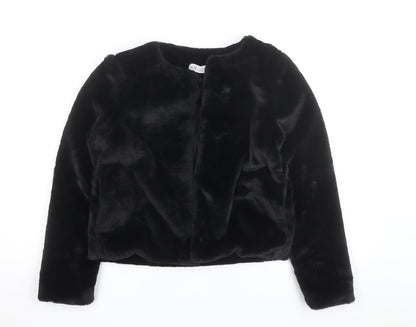 H&M Girls Black Faux Fur Lined Short Party Jacket 13-14 Years