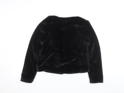 H&M Girls Black Faux Fur Lined Short Party Jacket 13-14 Years