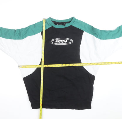 ASOS DESIGN Men's Black XS Raglan Graphic Pullover Sweatshirt