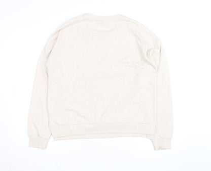 Max Women Beige Graphic Print Pullover Sweatshirt Size 18