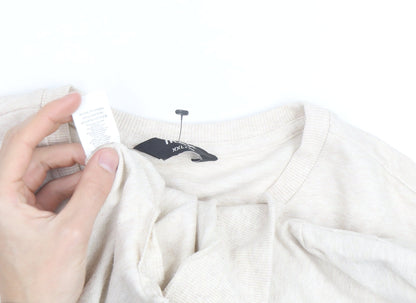 Max Women Beige Graphic Print Pullover Sweatshirt Size 18