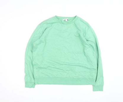 Marks and Spencer Men's Green Crew Neck Pullover Sweatshirt Size M