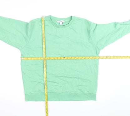 Marks and Spencer Men's Green Crew Neck Pullover Sweatshirt Size M