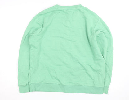 Marks and Spencer Men's Green Crew Neck Pullover Sweatshirt Size M