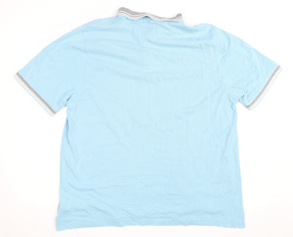 Lincoln Men's Blue 2XL Cotton Blend Short Sleeve Polo Shirt