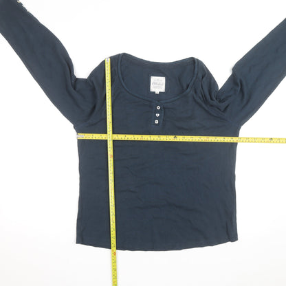 Mistral Women’s Blue Long Sleeve Henley Cotton Top Size 18