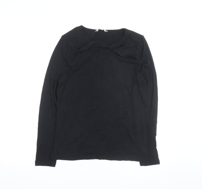 Marks and Spencer Womens Black Size 14 Long Sleeve Pullover Jumper