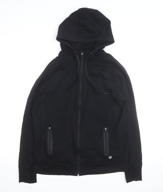 Marks and Spencer Mens Black Full Zip Hoodie Size L Regular Fit