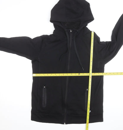 Marks and Spencer Mens Black Full Zip Hoodie Size L Regular Fit