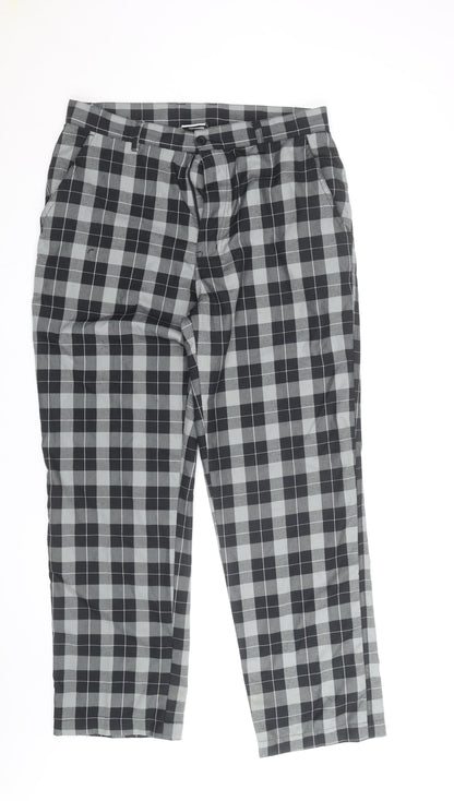 Dunlop Men's Grey Check Trousers Size M 34W 31L Regular Fit