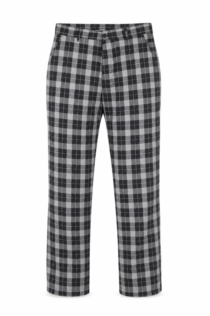 Dunlop Men's Grey Check Trousers Size M 34W 31L Regular Fit