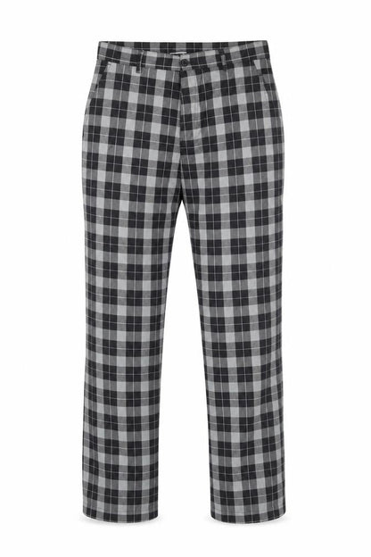 Dunlop Men's Grey Check Trousers Size M 34W 31L Regular Fit