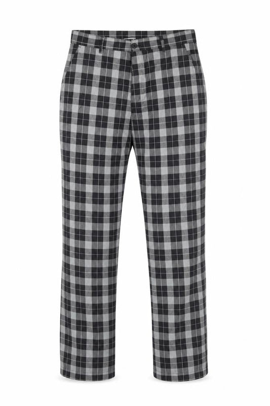 Dunlop Men's Grey Check Trousers Size M 34W 31L Regular Fit