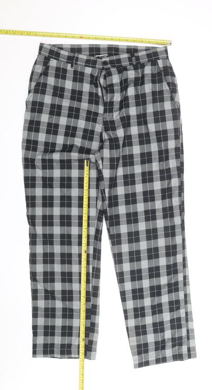Dunlop Men's Grey Check Trousers Size M 34W 31L Regular Fit