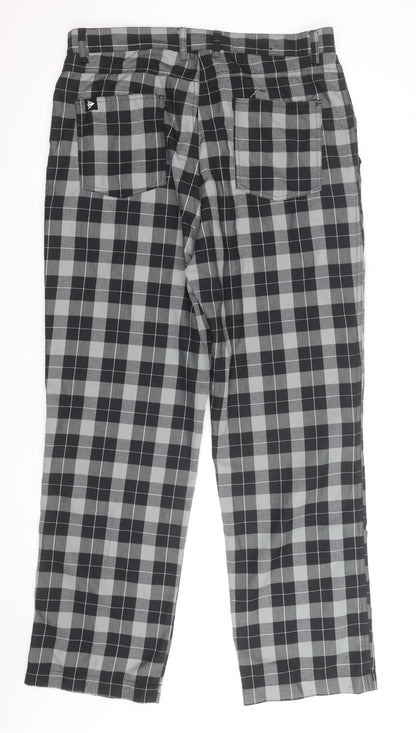 Dunlop Men's Grey Check Trousers Size M 34W 31L Regular Fit