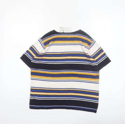 Liz Claiborne Women's Multicoloured Petite S Striped Short Sleeve Knit Jumper