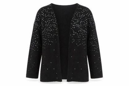 Lauren Michelle Women's Black Sequin Knit Cardigan M