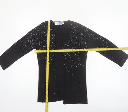 Lauren Michelle Women's Black Sequin Knit Cardigan M