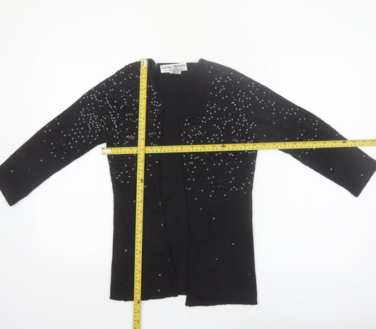 Lauren Michelle Women's Black Sequin Knit Cardigan M