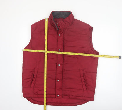 Basic Editions Men's Red Padded Bodywarmer Waistcoat Medium