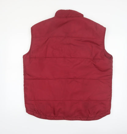 Basic Editions Men's Red Padded Bodywarmer Waistcoat Medium