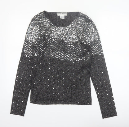 Lauren Michelle Women's Black L Sequin Knit Pullover Jumper