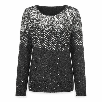 Lauren Michelle Women's Black L Sequin Knit Pullover Jumper