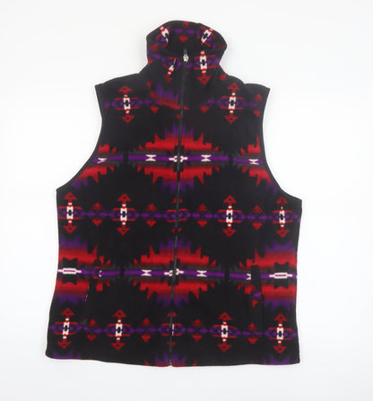 Chaps Womens Multicoloured Fleece Zip Waistcoat XL Aztec Pattern