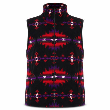 Chaps Womens Multicoloured Fleece Zip Waistcoat XL Aztec Pattern