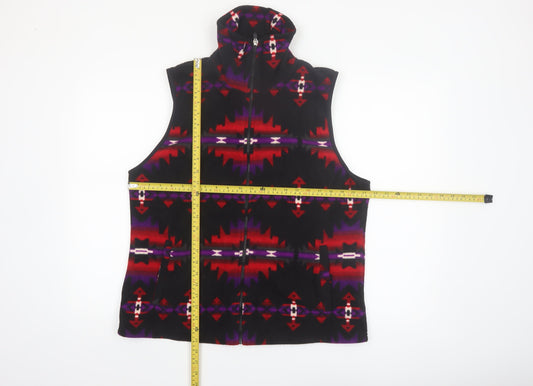 Chaps Womens Multicoloured Fleece Zip Waistcoat XL Aztec Pattern